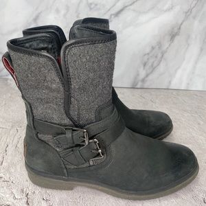 UGG Simmens Waterproof Leather Boots Brown women’s size 7.5